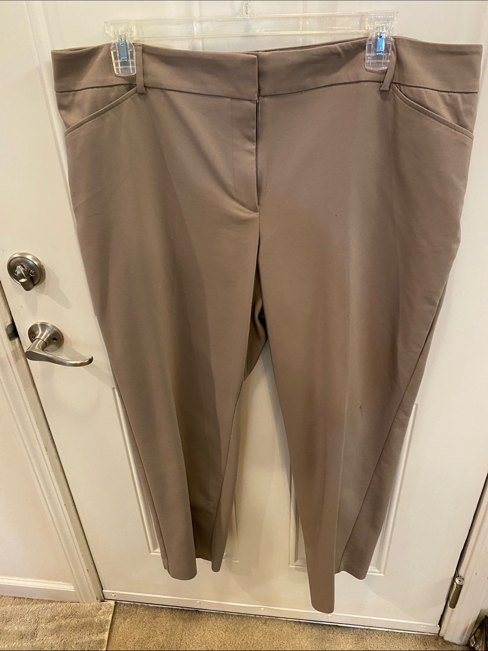 Apt. 9 Women's Taupe Straight-Leg Trousers